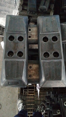 500 mm breed 171 pitch keten op zwart graafmachine rubber en staal rubber pads